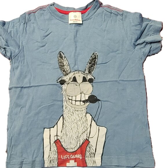HANNA ANDERSSON Short Sleeve LLama Tee Tshirt Top - 120 (6/7) - (PRE-LOVED) - Picture 1 of 4